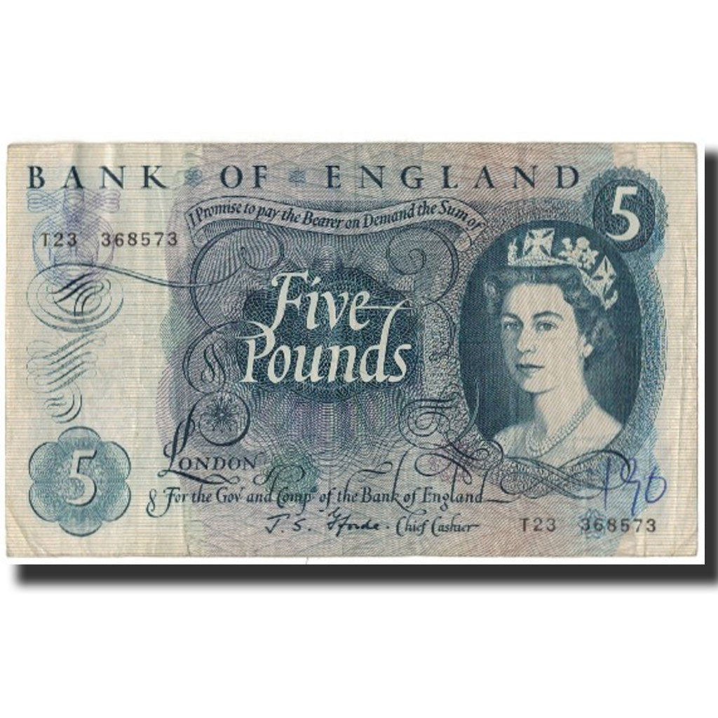 Banknote, Great Britain, 5 Pounds, 1966, KM:375b, VF(30-35)