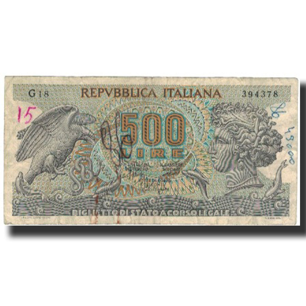 Banconote, Italia, 500 Lire, 1967-10-20, KM:93a, B