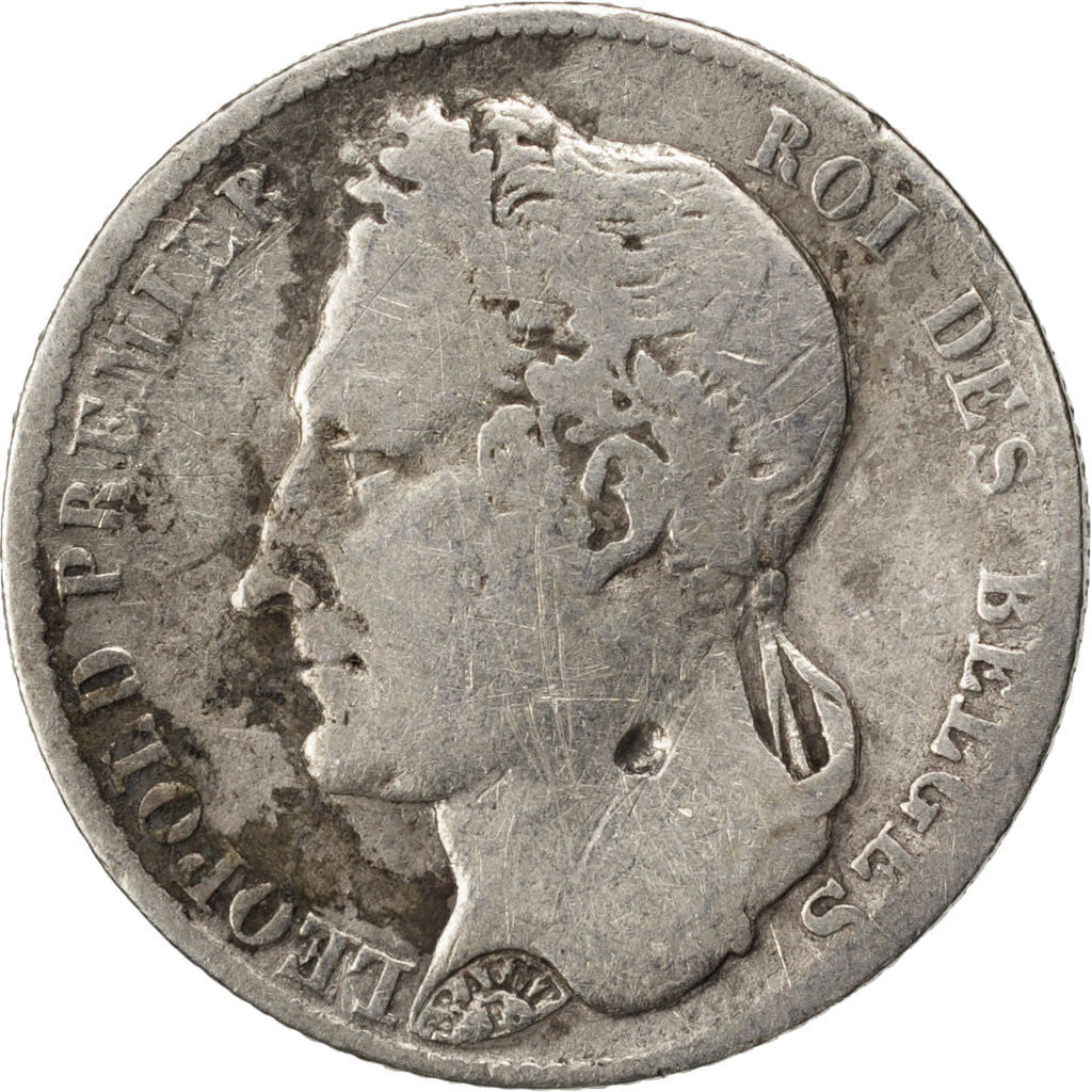 Coin, Belgium, Leopold I, 1/2 Franc, 1844, VF(20-25), Silver, KM:6