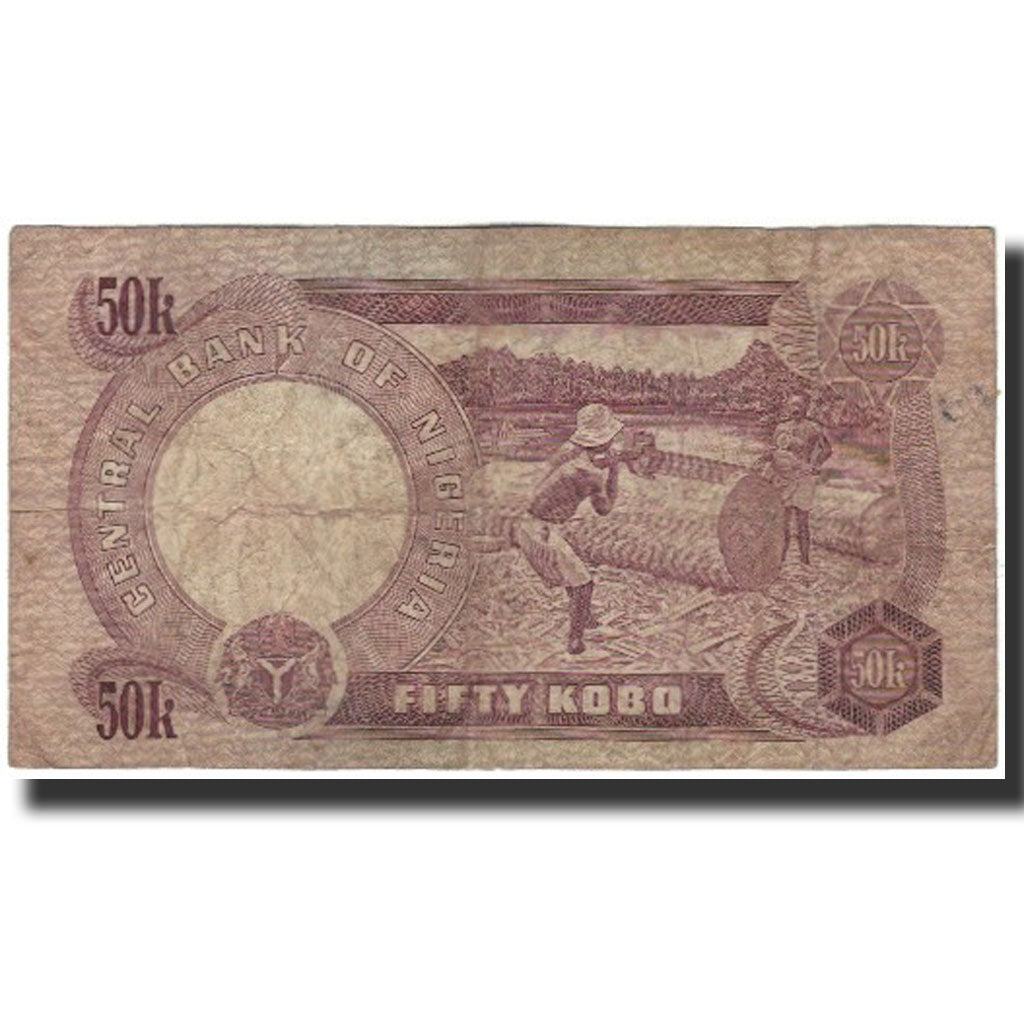 Billet, Nigéria, 50 Kobo, Undated (1973-78), KM:14c, B