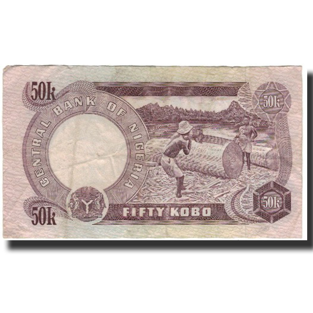 Billet, Nigéria, 50 Kobo, Undated (1973-78), KM:14A, TB+