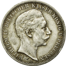 Coin, German States, PRUSSIA, Wilhelm II, 3 Mark, 1908, Berlin, EF(40-45)