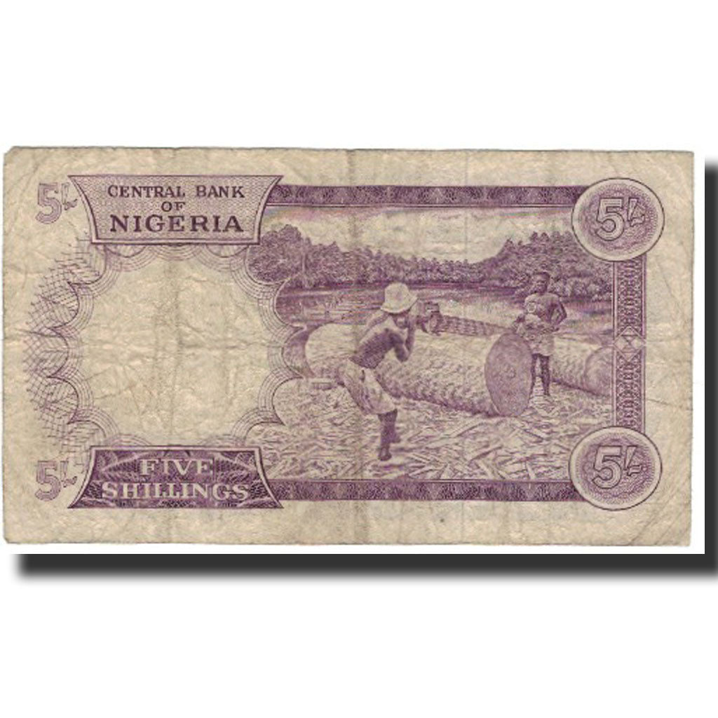 Geldschein, Nigeria, 5 Shillings, Undated (1967), KM:6, SGE+