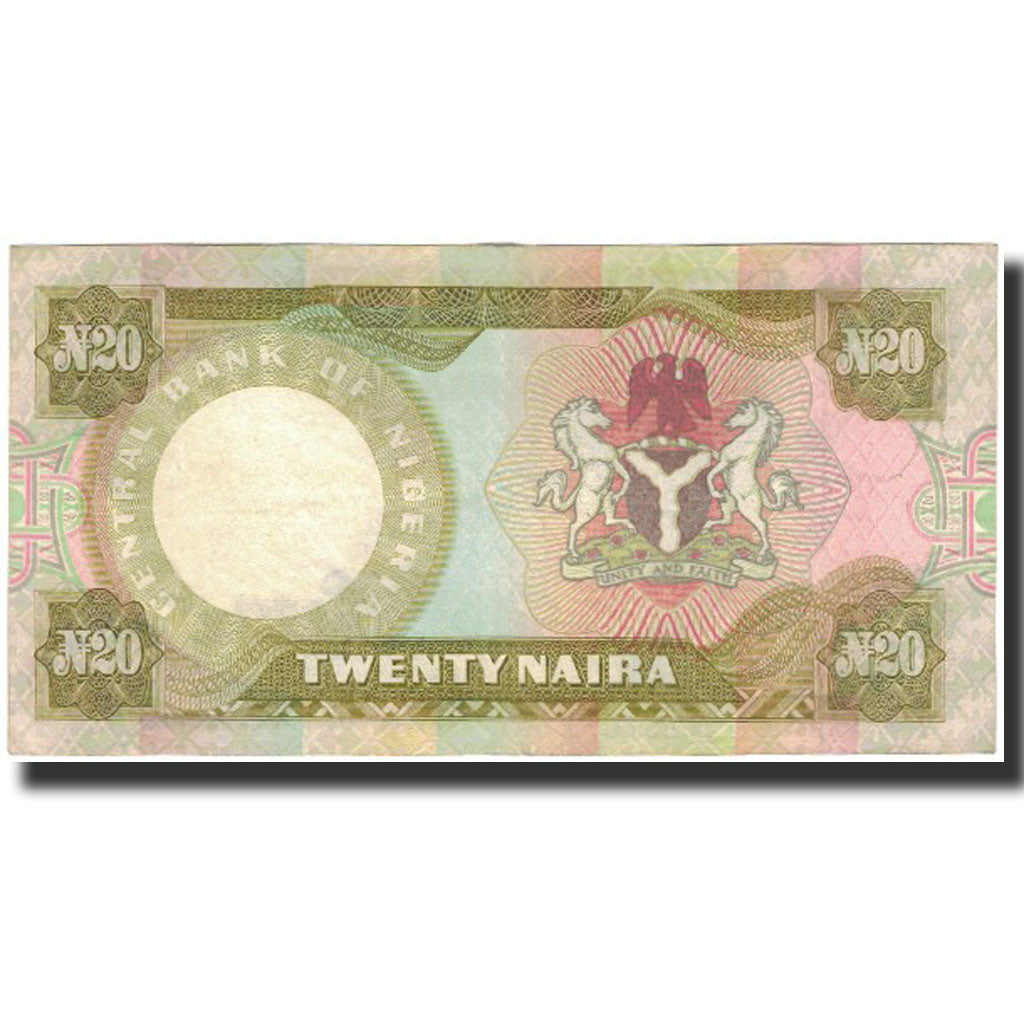 Banknote, Nigeria, 20 Naira, UNDATED 1973-1977, KM:18e, EF(40-45)