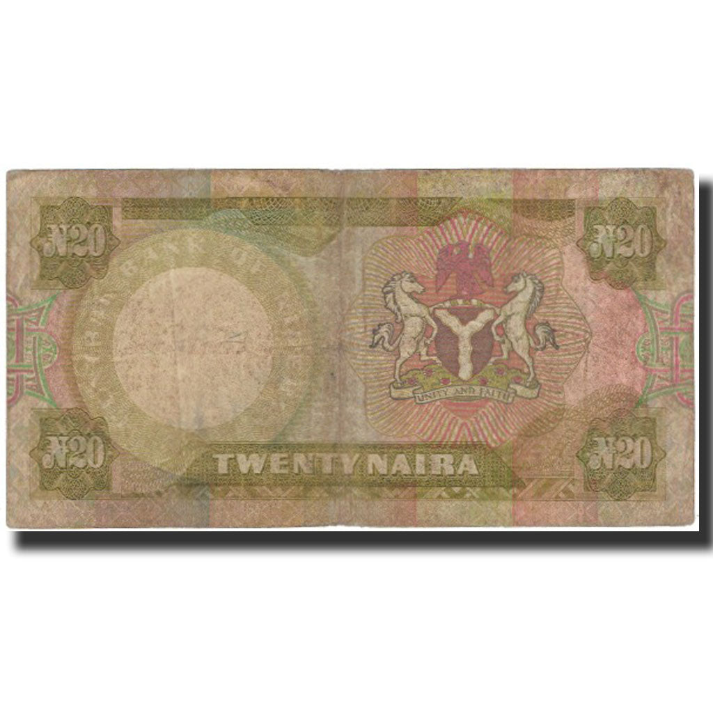 Billet, Nigéria, 20 Naira, undated (1977-84), KM:18c, B+
