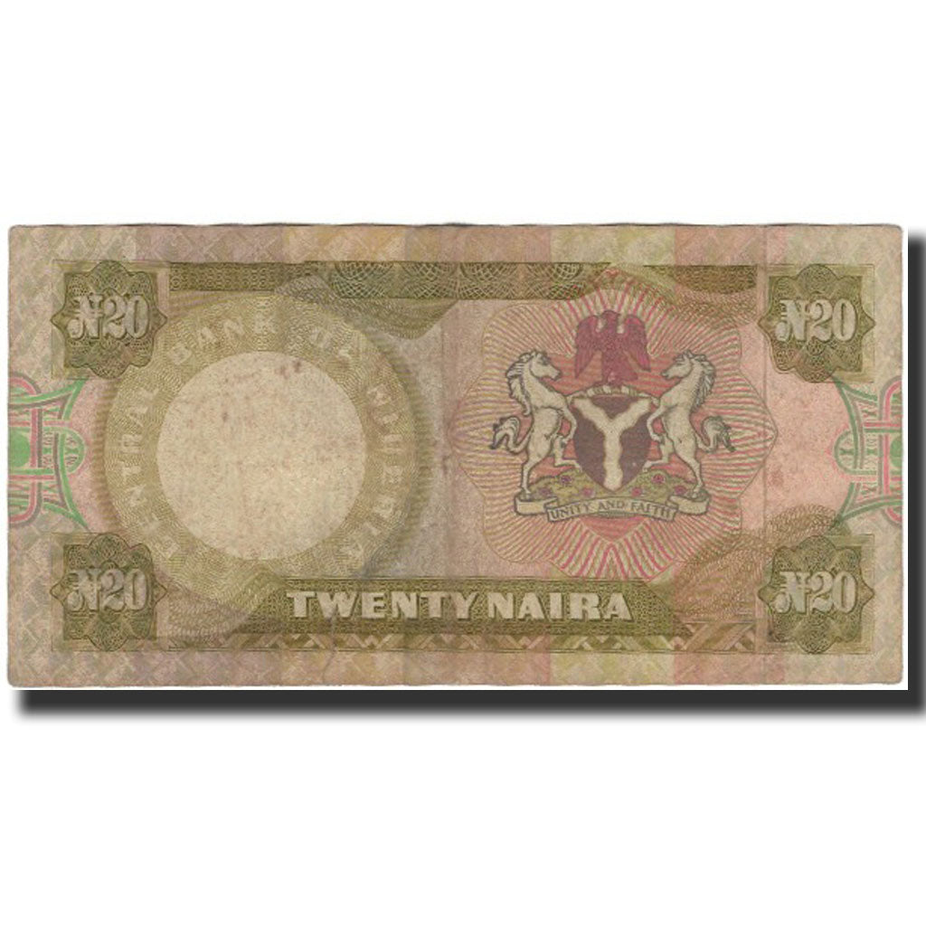 Banknote, Nigeria, 20 Naira, UNDATED 1973-1977, KM:18d, VF(20-25)