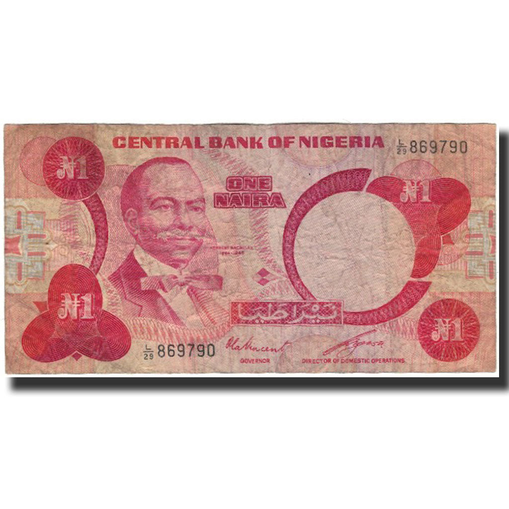 Billet, Nigéria, 1 Naira, Undated 1979-1984, KM:19b, B+