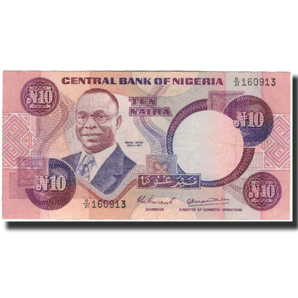 Billet, Nigéria, 10 Naira, Undated (1979-84), KM:21a, TTB