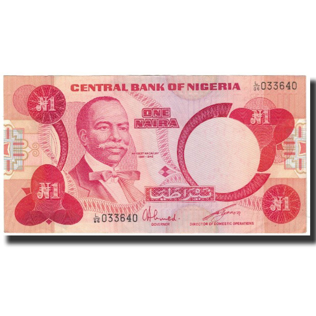 Banknote, Nigeria, 1 Naira, Undated (1979-84), KM:19c, AU(50-53)