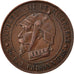 FRANCE, 5 Centimes, 1870, AU(50-53), Copper, 7.23