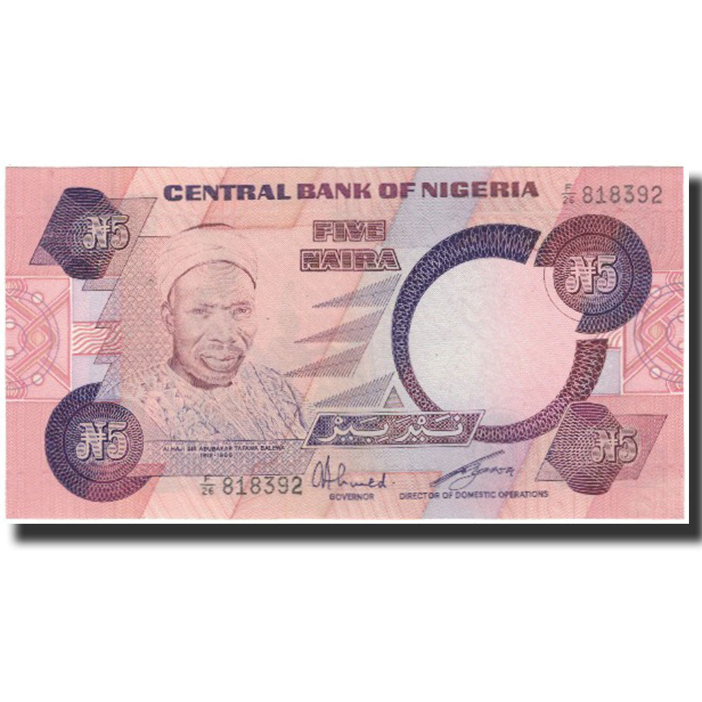 Banknote, Nigeria, 5 Naira, Undated 1984-2001, KM:24a, UNC(65-70)