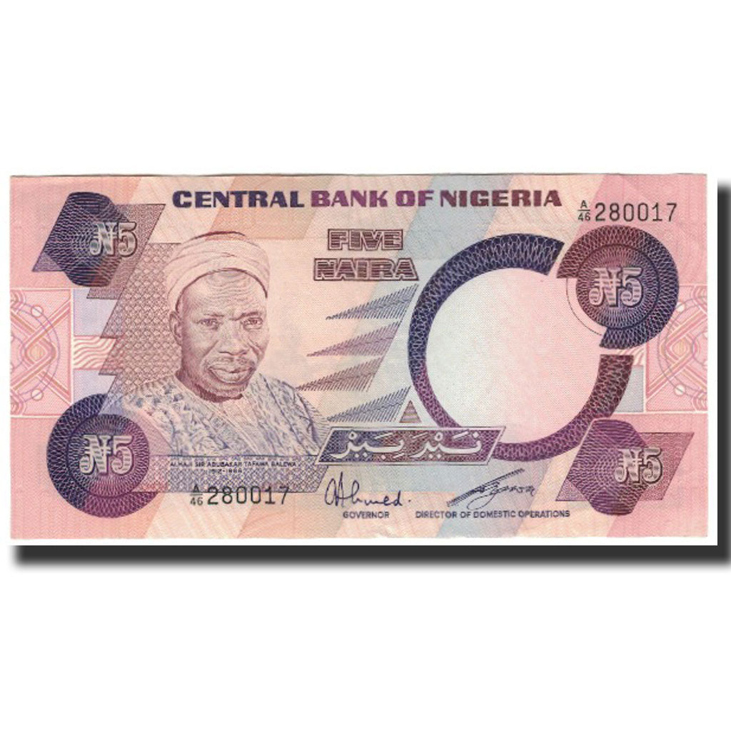 Banconote, Nigeria, 5 Naira, Undated 1984-2001, KM:24a, SPL-