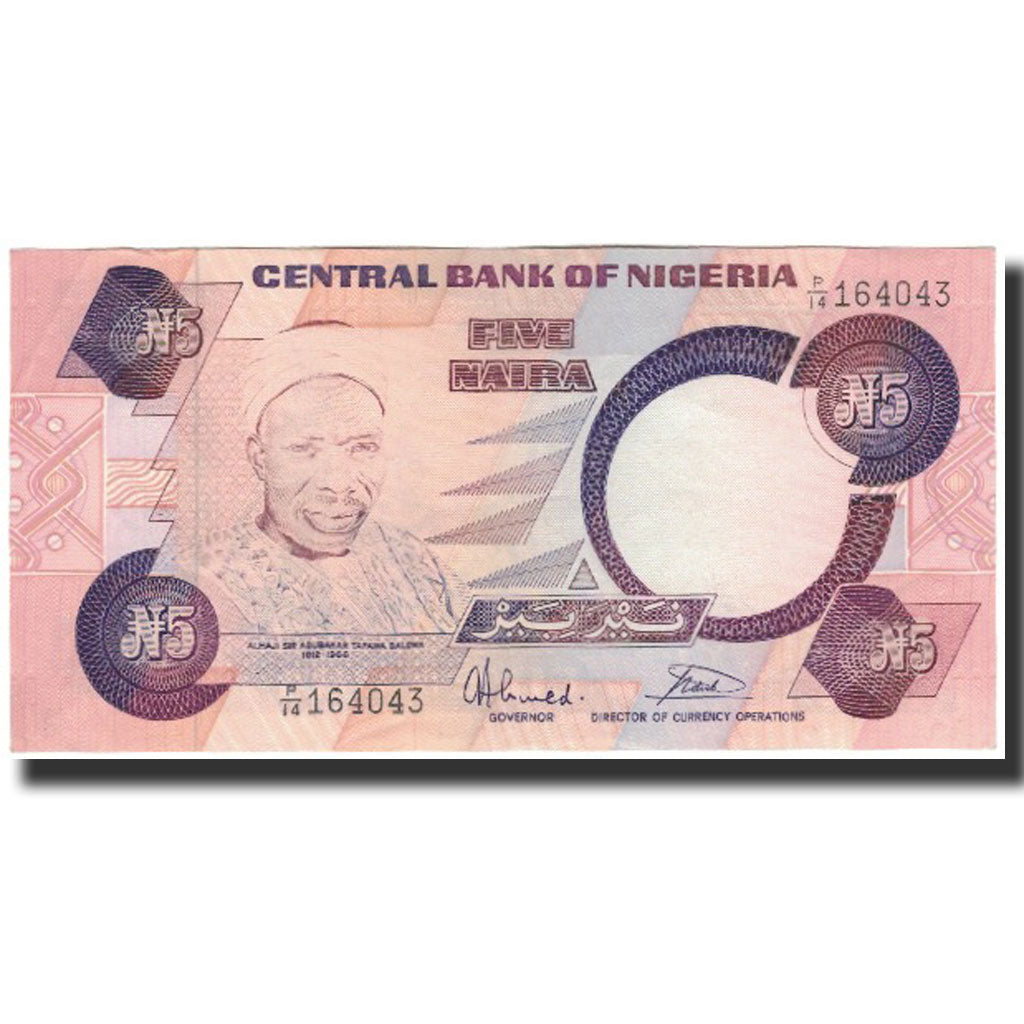 Banknote, Nigeria, 5 Naira, Undated 1984-2001, KM:24b, AU(55-58)