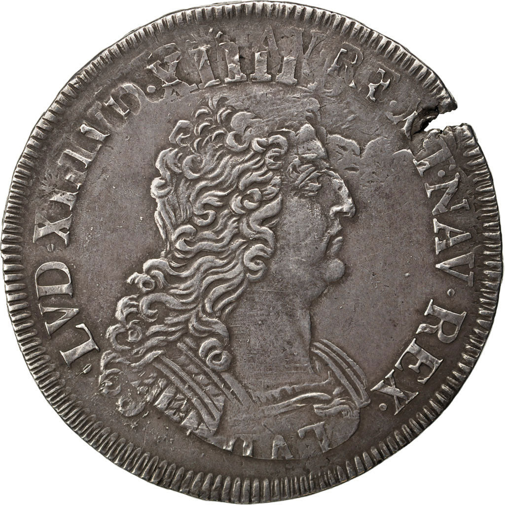 FRANCE, Ecu, 1705, VF(30-35), Silver, Gadoury #224, 26.89