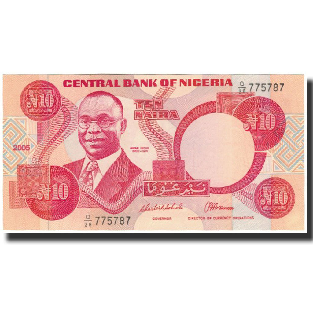 Banknote, Nigeria, 10 Naira, Undated 2005, KM:25h, UNC(65-70)