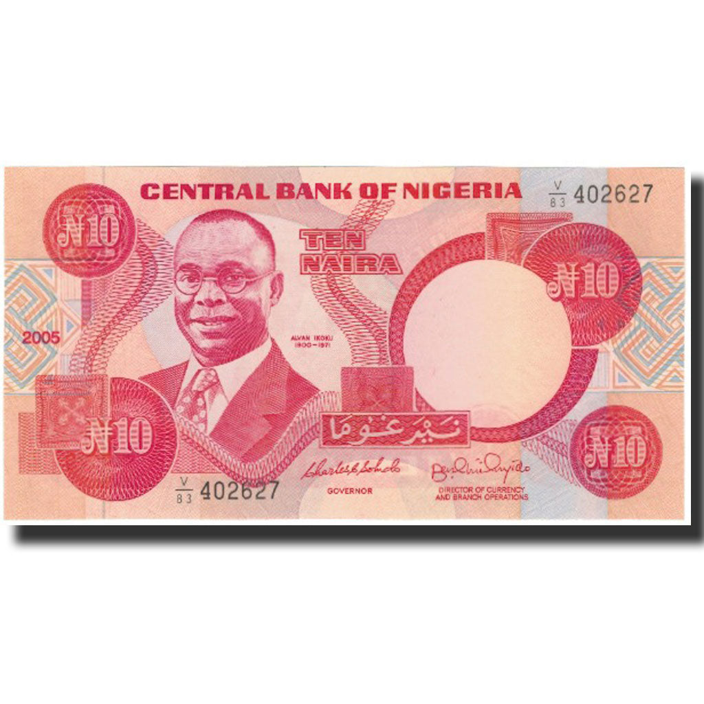 Banknote, Nigeria, 10 Naira, Undated 2005, KM:25i, UNC(65-70)