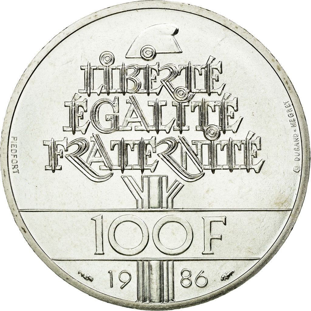 Coin, France, 100 Francs, 1986, MS(60-62), Silver, KM:P972, Gadoury:901p