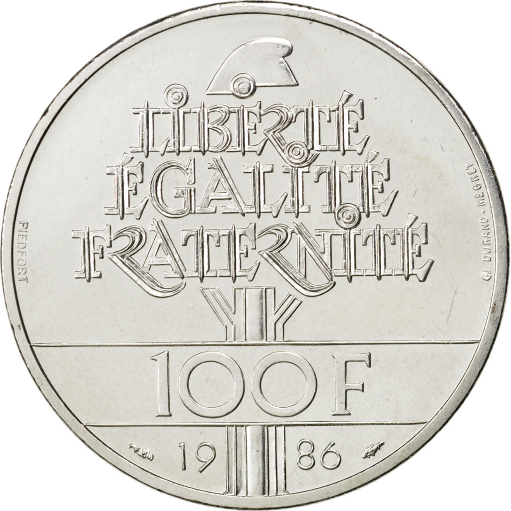 FRANCE, 100 Francs, 1986, KM #P972, MS(60-62), Silver, Gadoury #901p, 29.95