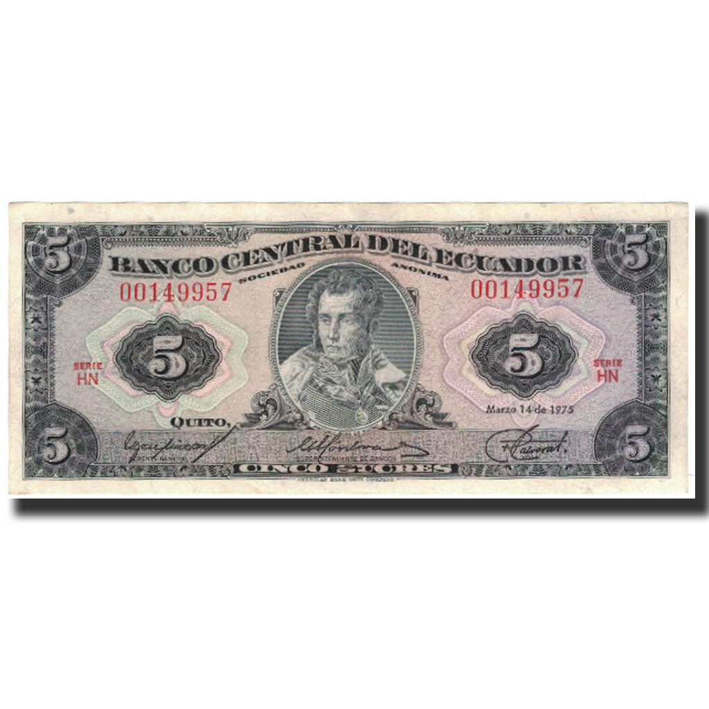 Banknote, Ecuador, 5 Sucres, 1975-03-14, KM:108a, UNC(64)