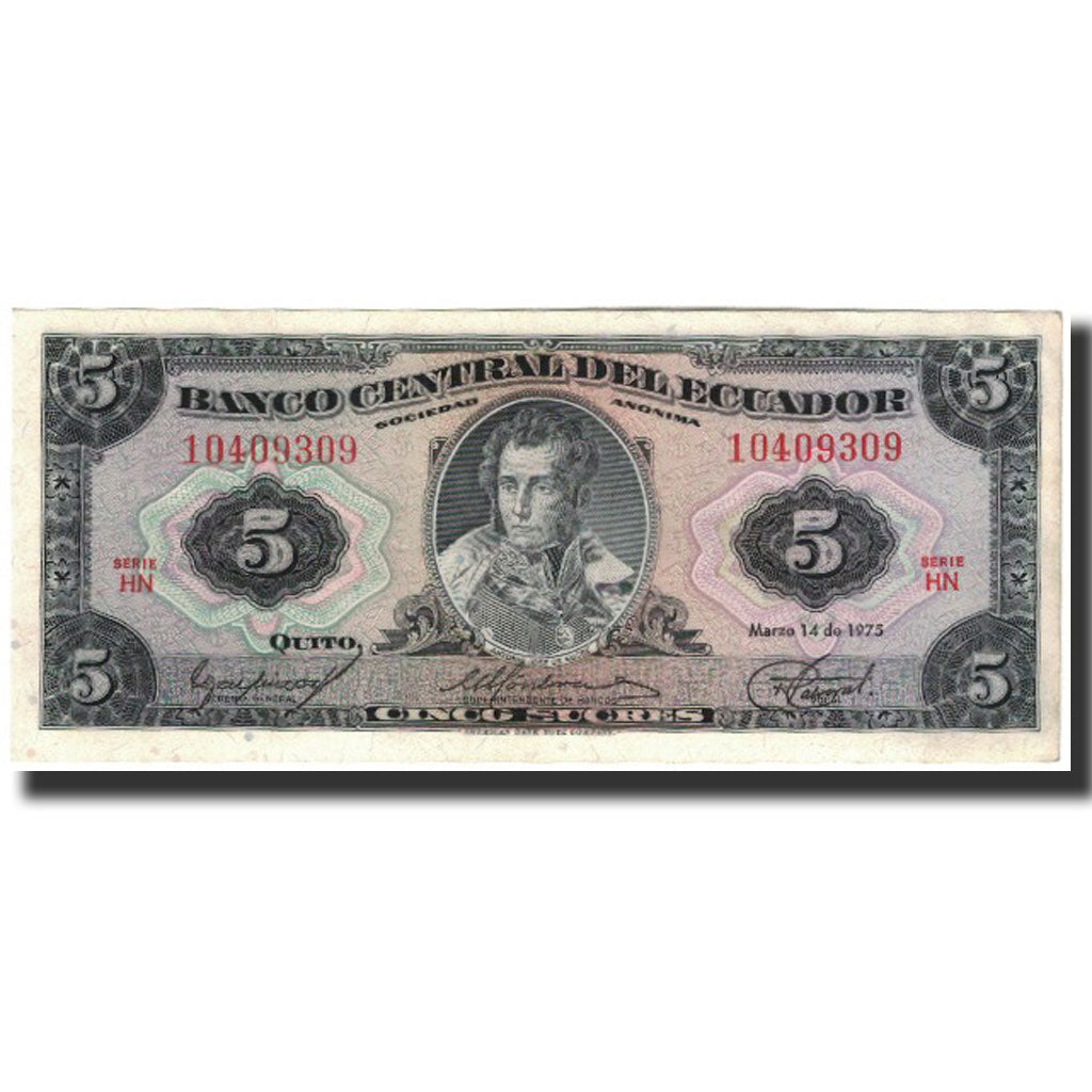 Banknote, Ecuador, 5 Sucres, 1975-03-14, KM:108a, UNC(64)