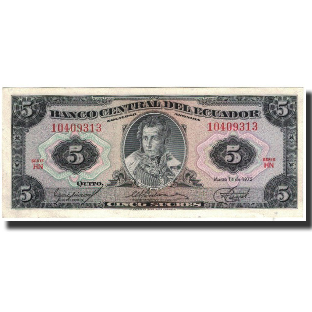 Banknote, Ecuador, 5 Sucres, 1975-03-14, KM:108a, UNC(64)