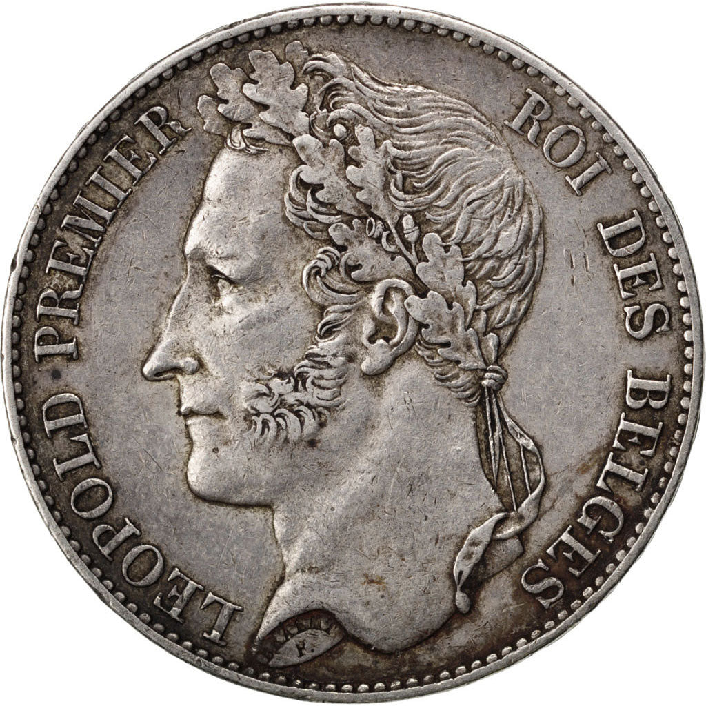 BELGIUM, 5 Francs, 5 Frank, 1849, KM #3.2, EF(40-45), Silver, 25.01