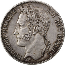 BELGIUM, 5 Francs, 5 Frank, 1849, KM #3.2, EF(40-45), Silver, 25.01