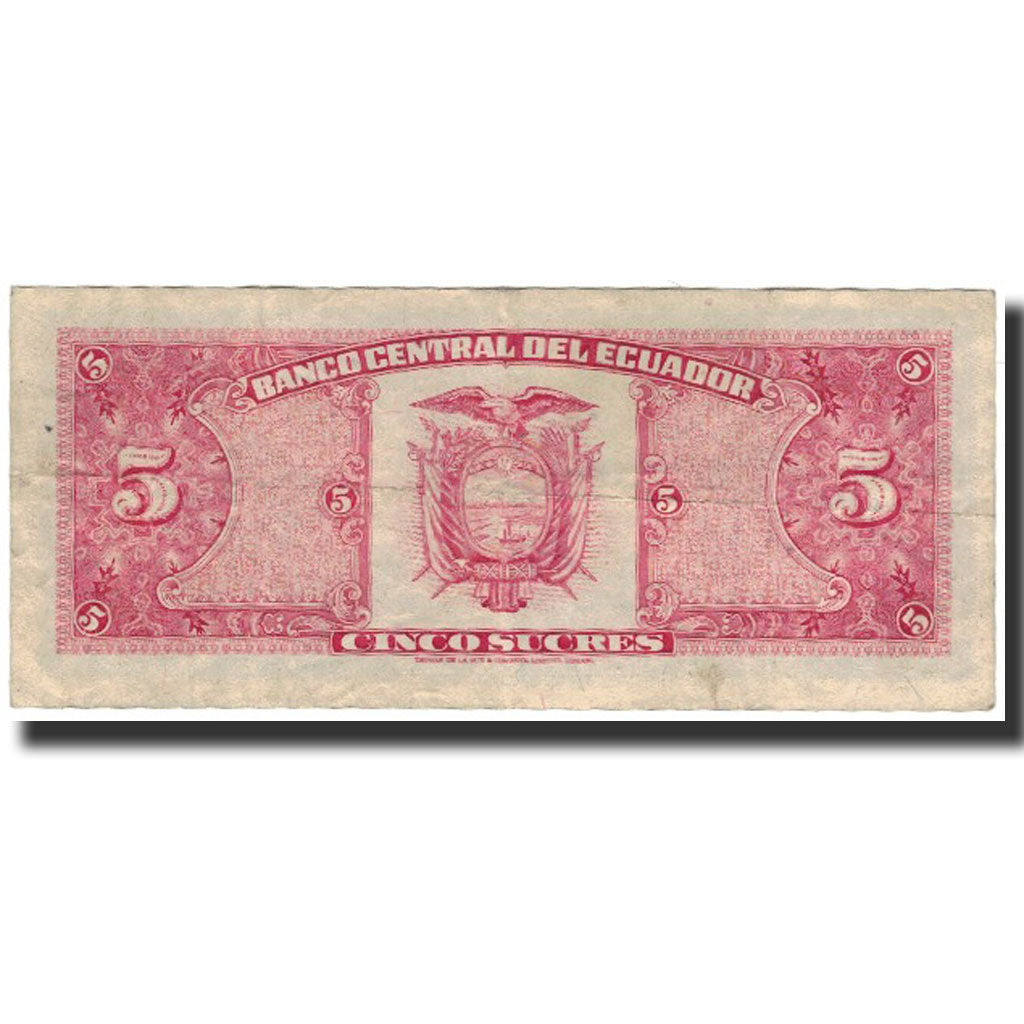 Banknote, Ecuador, 5 Sucres, 1980-05-24, KM:113c, VF(20-25)