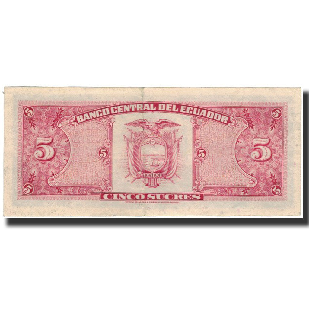 Banknote, Ecuador, 5 Sucres, 1980-05-24, KM:113c, VF(30-35)