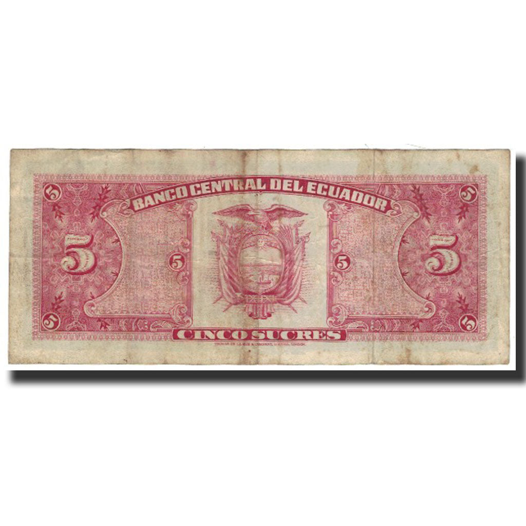 Banknote, Ecuador, 5 Sucres, 1964-03-04, KM:113b, F(12-15)
