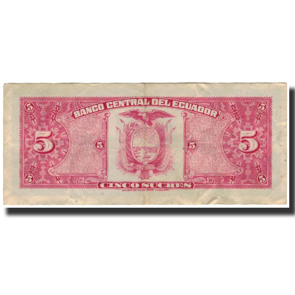 Banknote, Ecuador, 5 Sucres, 1983-04-20, KM:108b, VF(20-25)