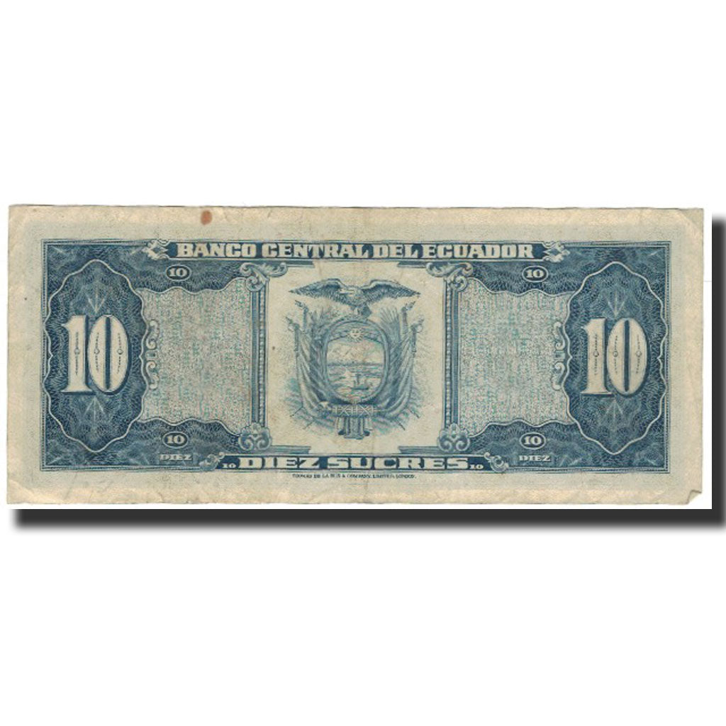 Banknote, Ecuador, 10 Sucres, 1968-05-24, KM:114a, VF(20-25)