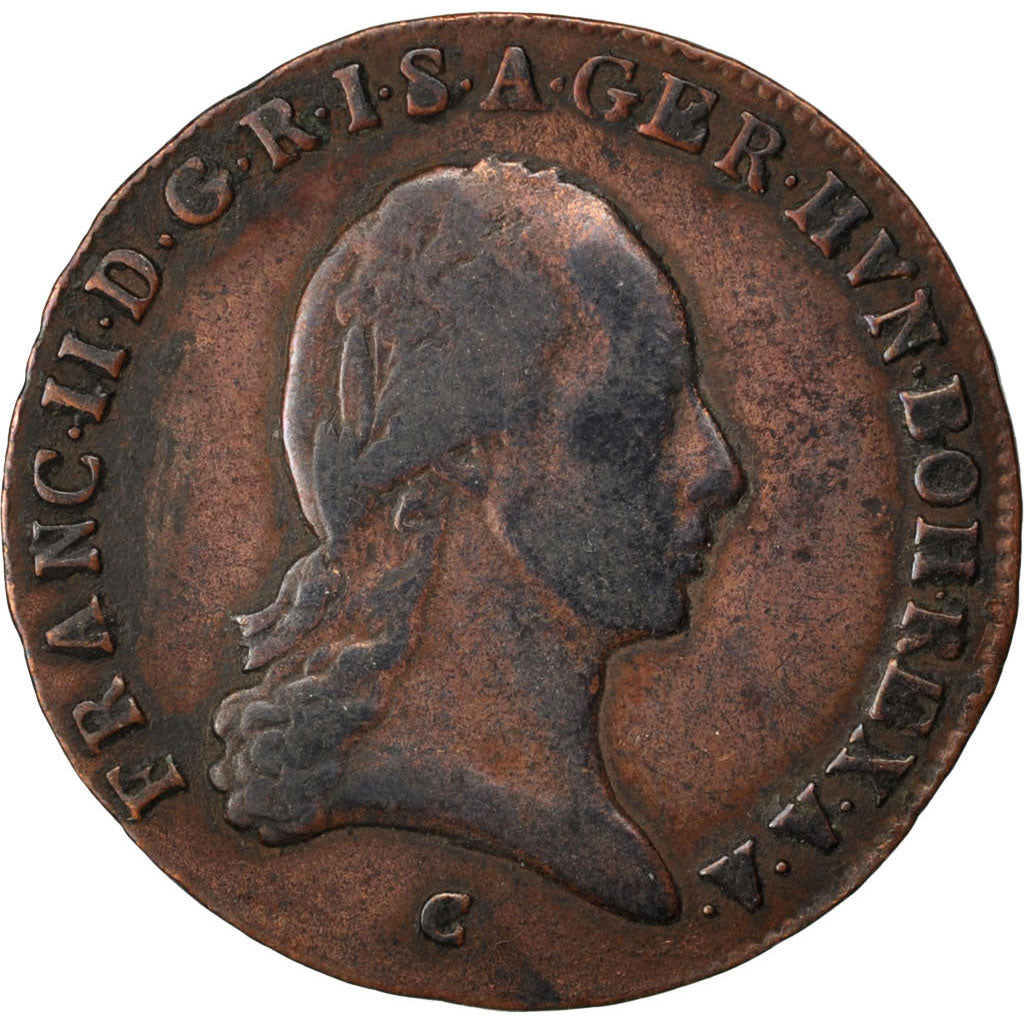 AUSTRIA, 3 Kreuzer, 1800, KM #2115.3, VF(30-35), Copper, 7.81