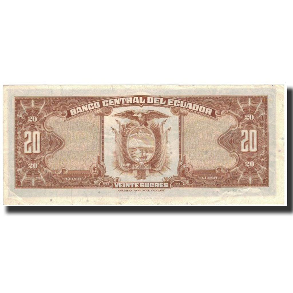 Banknote, Ecuador, 20 Sucres, 1976-08-10, KM:110, AU(55-58)