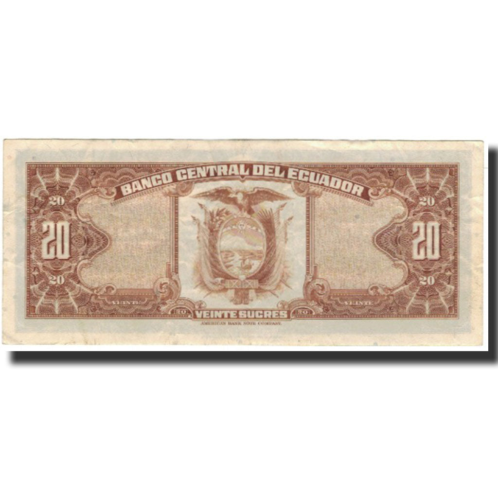 Banknote, Ecuador, 20 Sucres, 1976-08-10, KM:110, AU(55-58)