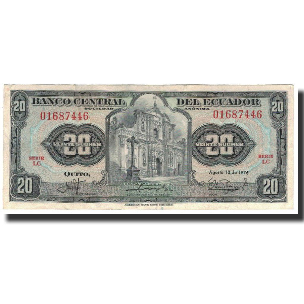 Banknote, Ecuador, 20 Sucres, 1976-08-10, KM:110, EF(40-45)