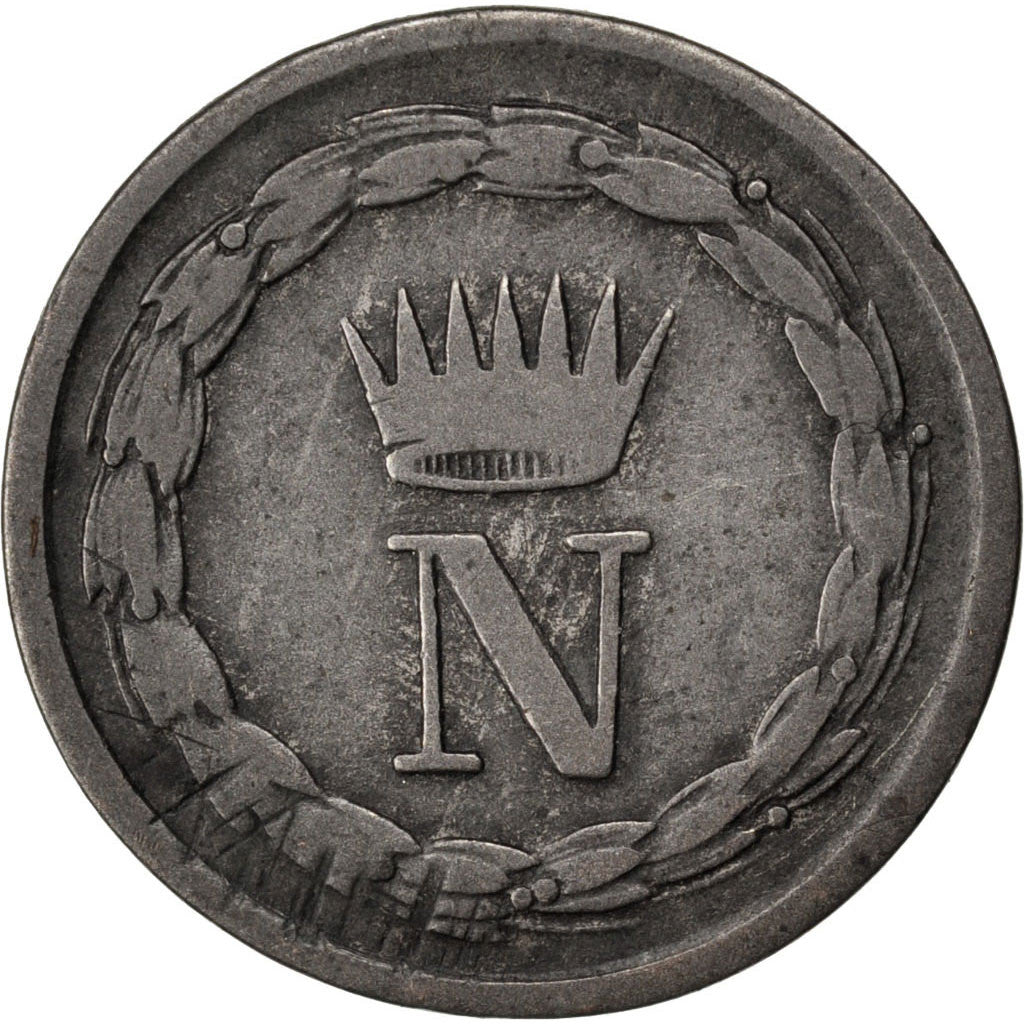ITALIAN STATES, 10 Centesimi, 1809, Milan, KM #4, EF(40-45), Silver, 1.90