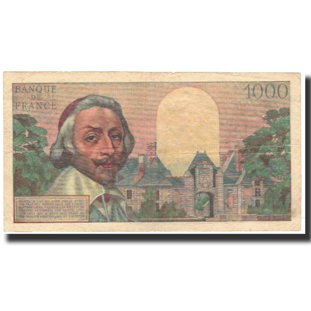 France, 1000 Francs, 1 000 F 1953-1957 ''Richelieu'', 1955-04-07, VF(20-25)