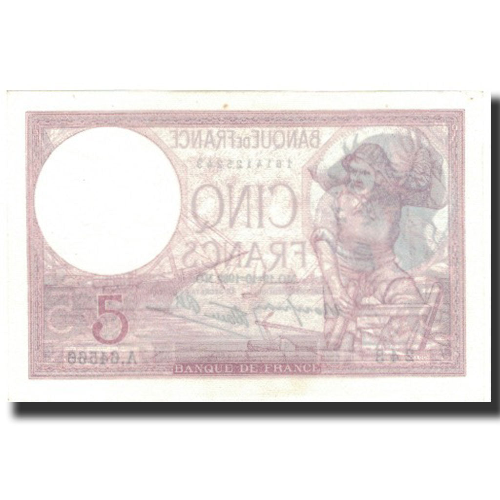 France, 5 Francs, 5 F 1917-1940 ''Violet'', 1939-10-19, UNC(63), Fayette:4.12