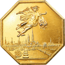 France, Token, Chambre de Commerce de Rouen, 1802, Lecomte, AU(50-53), Vermeil
