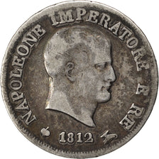 ITALIAN STATES, 10 Soldi, 1812, Milan, KM #6.1, VF(20-25), Silver, 2.34