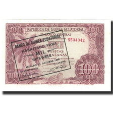 Banknote, Equatorial Guinea, 1000 Bipkwele on 100 Pesetas, 1980-10-21, KM:18