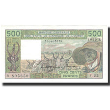 Banknote, West African States, 500 Francs, 1990, KM:206Bm, UNC(63)