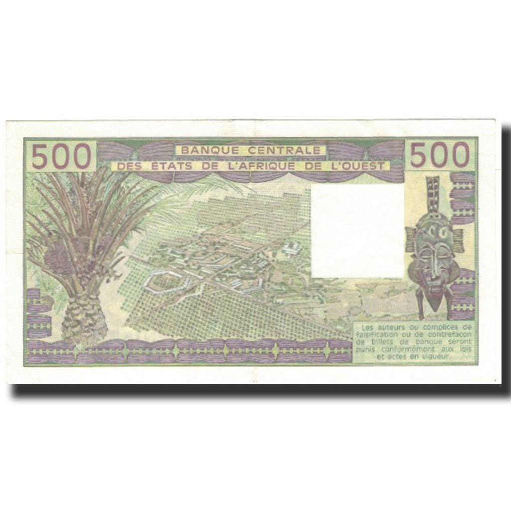 Banknote, West African States, 500 Francs, 1990, KM:206Bm, UNC(63)