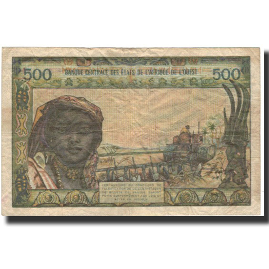 Banknote, West African States, 500 Francs, 1964, KM:102Af, VF(20-25)