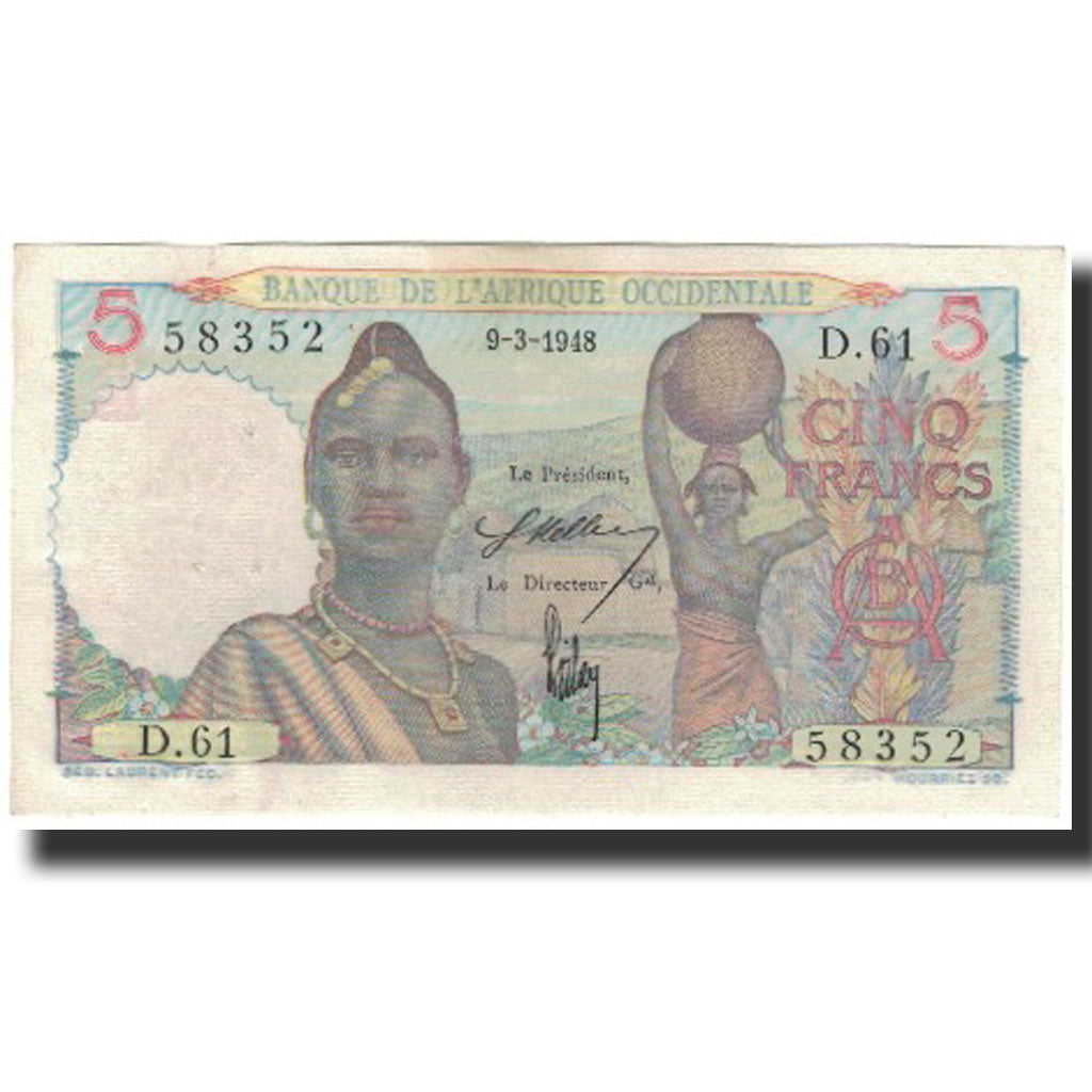 Banknote, French West Africa, 5 Francs, 1948-03-09, KM:36, UNC(63)