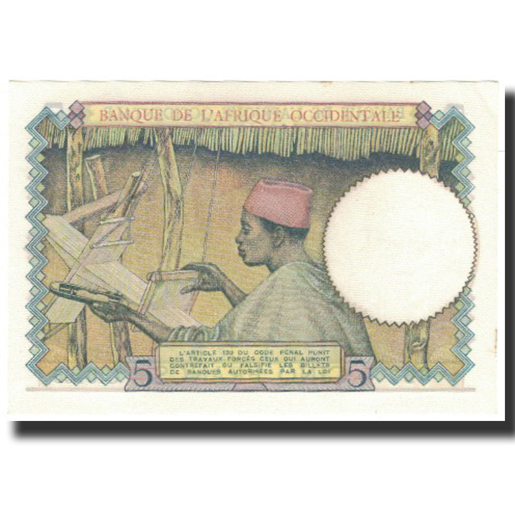 Banconote, Africa occidentale francese, 5 Francs, 1939-04-27, KM:21, SPL+