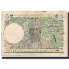 Banknote, French West Africa, 5 Francs, 1941-03-06, KM:21, VF(20-25)