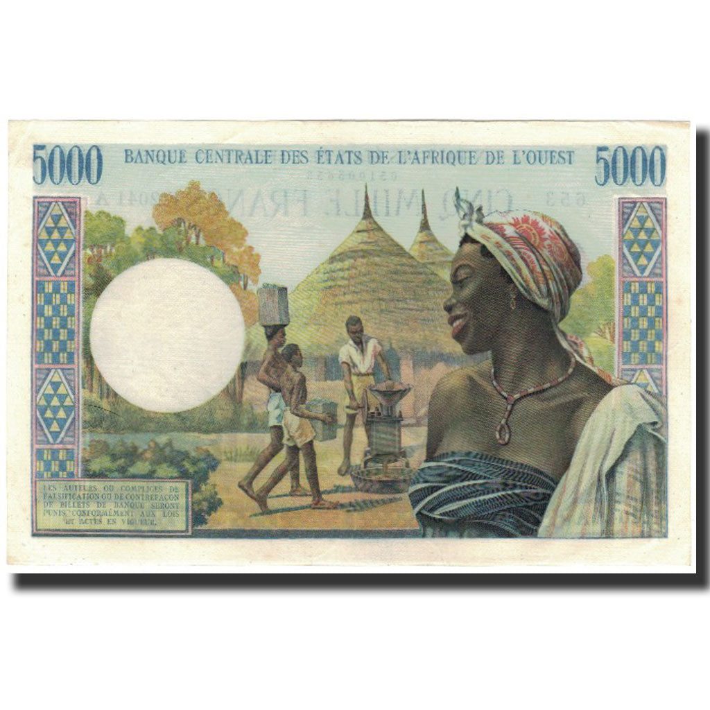 Banknote, West African States, 5000 Francs, 1966, KM:104Ah, UNC(63)