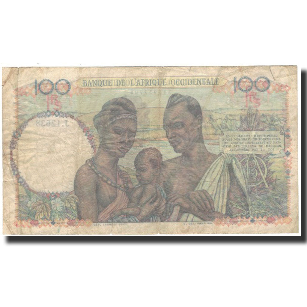 Banknote, French West Africa, 100 Francs, 1951-10-02, KM:40, VG(8-10)
